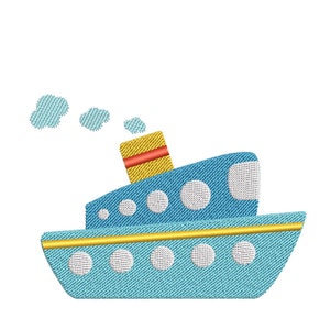 Toy Ship Embroidery Design, 2 sizes, Instant Download