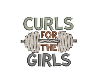 Curls For The Girls Embroidery Design, 3 sizes, Instant Download
