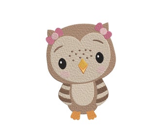 Owl Embroidery Design, 4 sizes, Instant Download