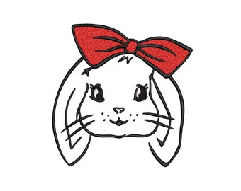 Easter Bunny Embroidery Design, 3 sizes, Instant Download