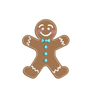 Gingerbread Man Embroidery Design, 3 sizes, Instant Download