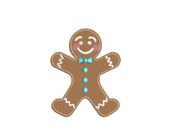 Gingerbread Man Embroidery Design, 3 sizes, Instant Download