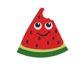 Watermelon Summer Fruit Embroidery Design, 3 sizes, Instant Download