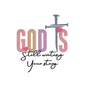 God Is Embroidery Design, 3 sizes, Instant Download