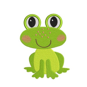 Frog Embroidery Design, Froglet Embroidery Design 4 sizes, Instant Download