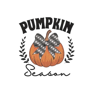 Pumpkin Season Embroidery Design, Fall Embroidery File, 3 sizes, Instant Download