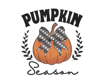 Pumpkin Season Embroidery Design, Fall Embroidery File, 3 sizes, Instant Download