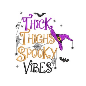 Spooky Vibes Stickdatei, Halloween Stickdatei, 3 Größen, Instant Download