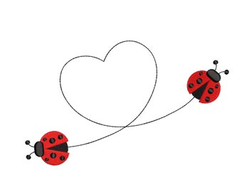 Ladybug Embroidery Design, 4 sizes, Instant Download