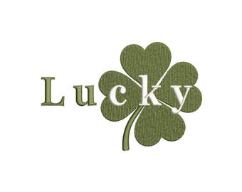 Diseño de bordado de trébol de la suerte para el día de San Patricio, 3 tamaños, descarga instantánea