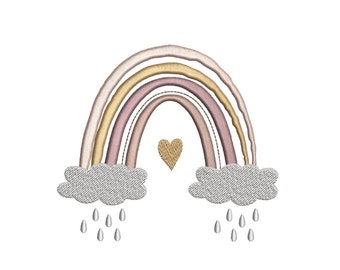 Rainbow Embroidery Design, 4 Sizes, Instant Download - Etsy