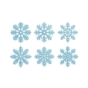 Merry Christmas Snowflakes One File Xmas Winter Embroidery Design, 4 sizes, Instant Download