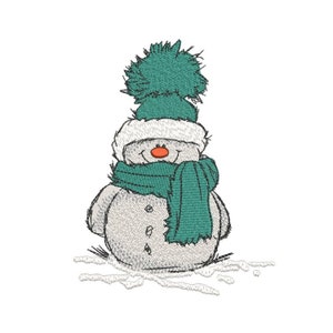 Schneemann Stickdatei, Stickdatei Weihnachten, 3 Größen, Instant Download