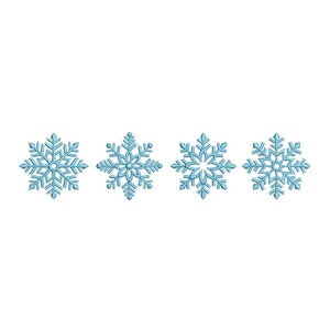 Merry Christmas Snowflakes One File Xmas Winter Embroidery Design, 4 sizes, Instant Download