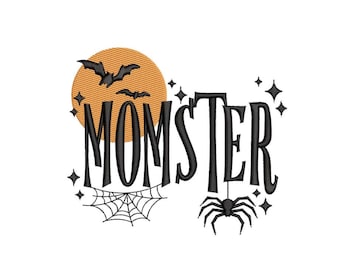 Momster Embroidery Design, Halloween Embroidery File, 3 sizes, Instant Download