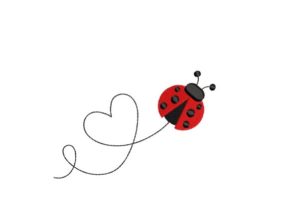 Ladybug Embroidery Design, 5 sizes, Instant Download