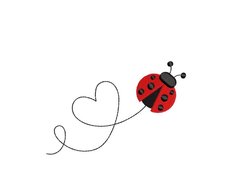 Diseño de bordado de mariquita, 5 tamaños, descarga instantánea imagen 1