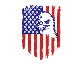 American Flag, Eagle, 4th July, Patriotic, Independence Day Embroidery Design, 4 sizes, Instant Download
