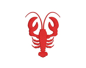 Lobster Embroidery Design, Crab Embroidery, 5 sizes, Instant Download