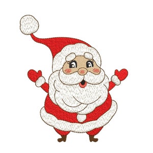 Cute Santa Embroidery Design, Christmas Embroidery File, 3 sizes, Instant Download