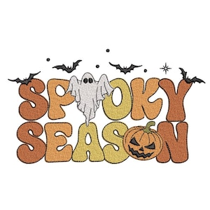 Spooky Season Embroidery Design, Halloween Embroidery File, 3 sizes, Instant Download