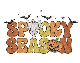 Spooky Season Embroidery Design, Halloween Embroidery File, 3 sizes, Instant Download