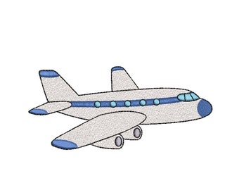 Airplane Embroidery Design, 4 sizes, Instant Download