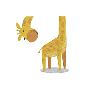 Giraffe borduurontwerp, 3 maten, direct downloaden