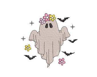 Ghost Embroidery Design, Halloween Embroidery File, 3 sizes, Instant Download