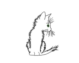 Cat Embroidery Design, 3 Sizes, Instant Download - Etsy