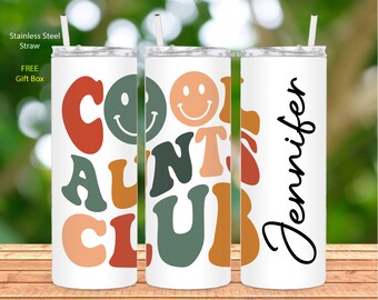 Cool Aunts Club personalized tumbler Custom name aunt tumbler Auntie tumbler Aunt gift Auntie gift birthday Christmas gift for Aunt auntie