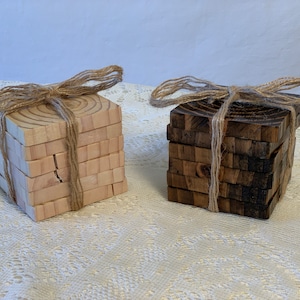 Rustic Wooden Coasters - Mancave Coasters - Rustic Decorative Coasters - Dining Room Attire - Tree Slice Wooden Coasters for Wedding - Gifts