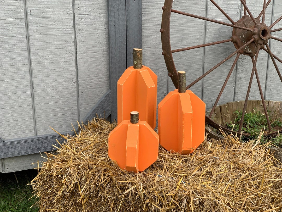 Rustic Wooden Pumpkins: Fall Porch Decor - Etsy