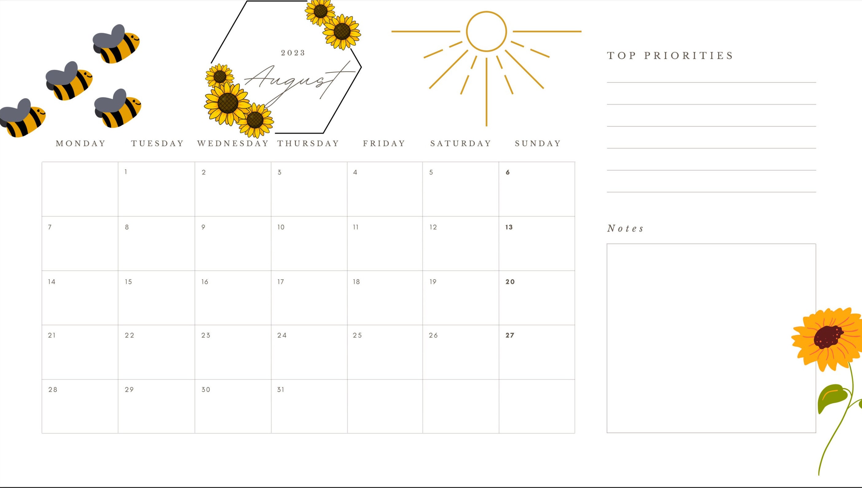 Holiday Printable Calendar - Etsy