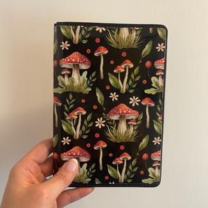 Dark Mushroom Print Server Book, Restaurant Cafe Accessory