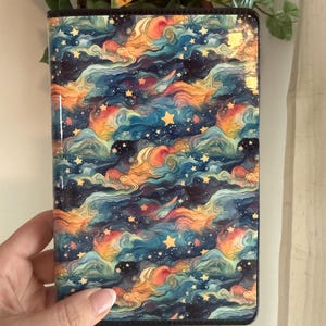 Celestial Night Sky Server Book | Cosmic Watercolor Restaurant Organizer