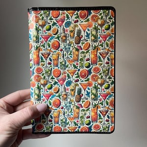 Colorful Cocktail Restaurant Server Book, Bartender Waitress Organizer, Tropical Drink Accessory