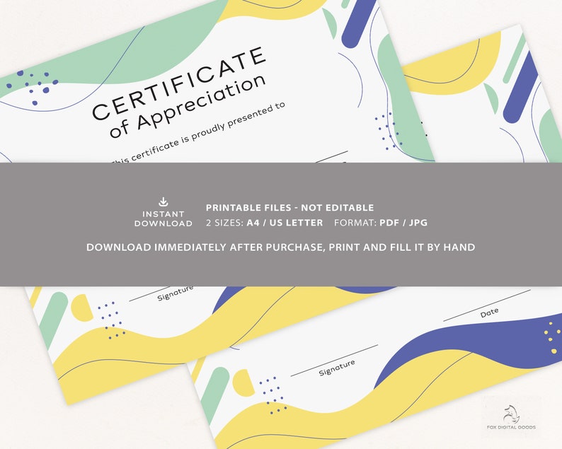 Printable Certificate of Appreciation for Excellent Service to ...