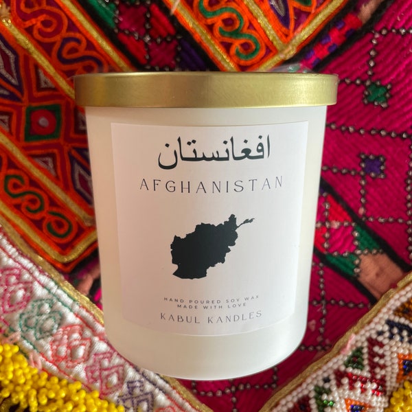Kabul Kandles candle /Afghanistan afghan Pride  / Afghani dress flag  / Self Care / Afghan Kuchi dress jewelry svg