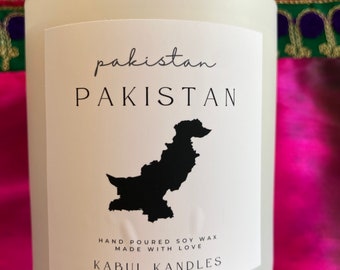 Kabul Kandles Pakistan scented candle /Pakistani  afghan Pride  / Pakistan dress flag / Pakistan sticker / Self Care