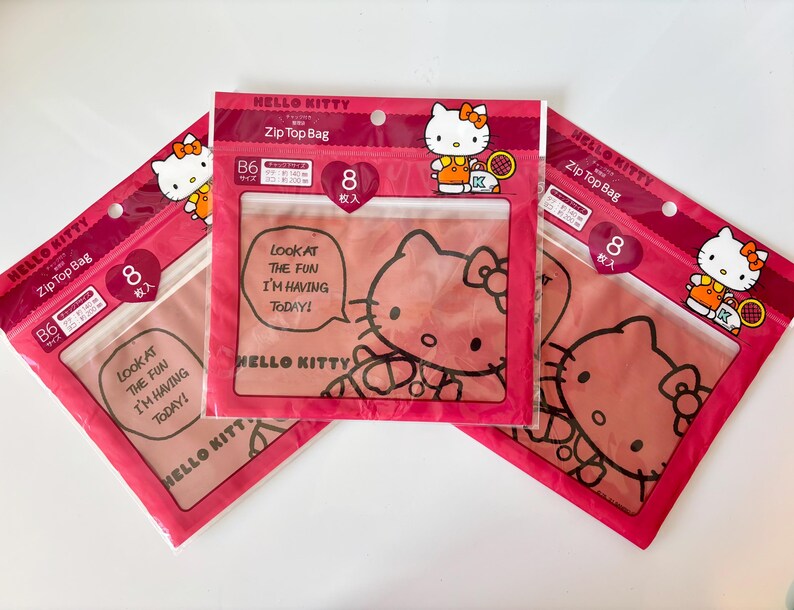 Hello Kitty Zip Top Bag NWT Kawaii Party Favor Bags Food Storage Bags ...