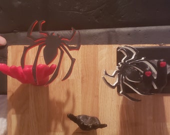 Hand wall holder set. 3 hand hangers to decorative spiders.  spiders, scary, creative, horror