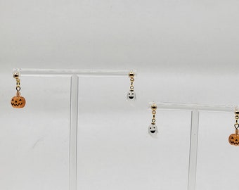 Tiny Mixed Ghost and Pumpkin Earrings