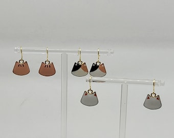 Tiny Cat Charm Earrings