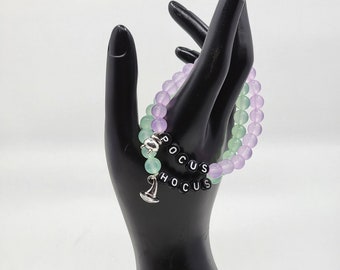 Hocus Pocus Bracelet with Natural Crystal Beads | Halloween | Hocus Pocus Inspired