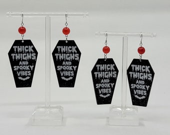 Thick Thighs and Spooky Vibes | Coffin Shaped Dangle Earrings