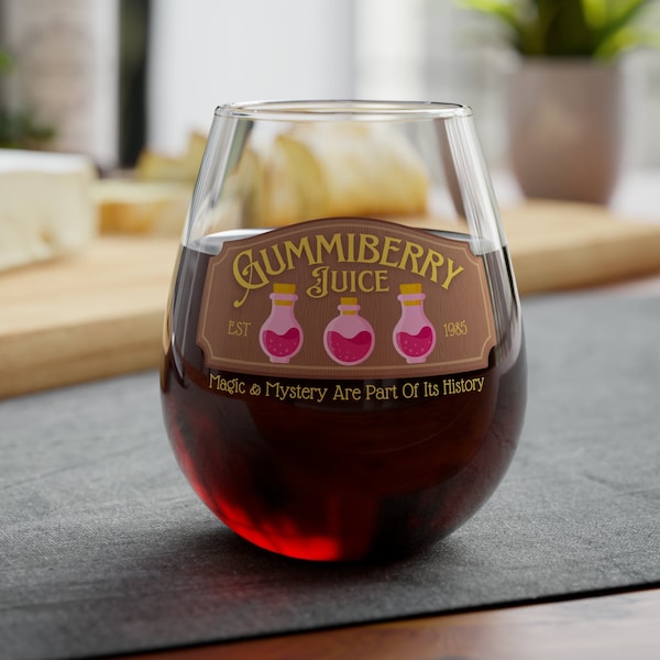 Gummi Bears Wine Glass | Gummiberry Juice Glass | 90's Nostalgia Gift | Stemless Wine Glass 11.75 oz