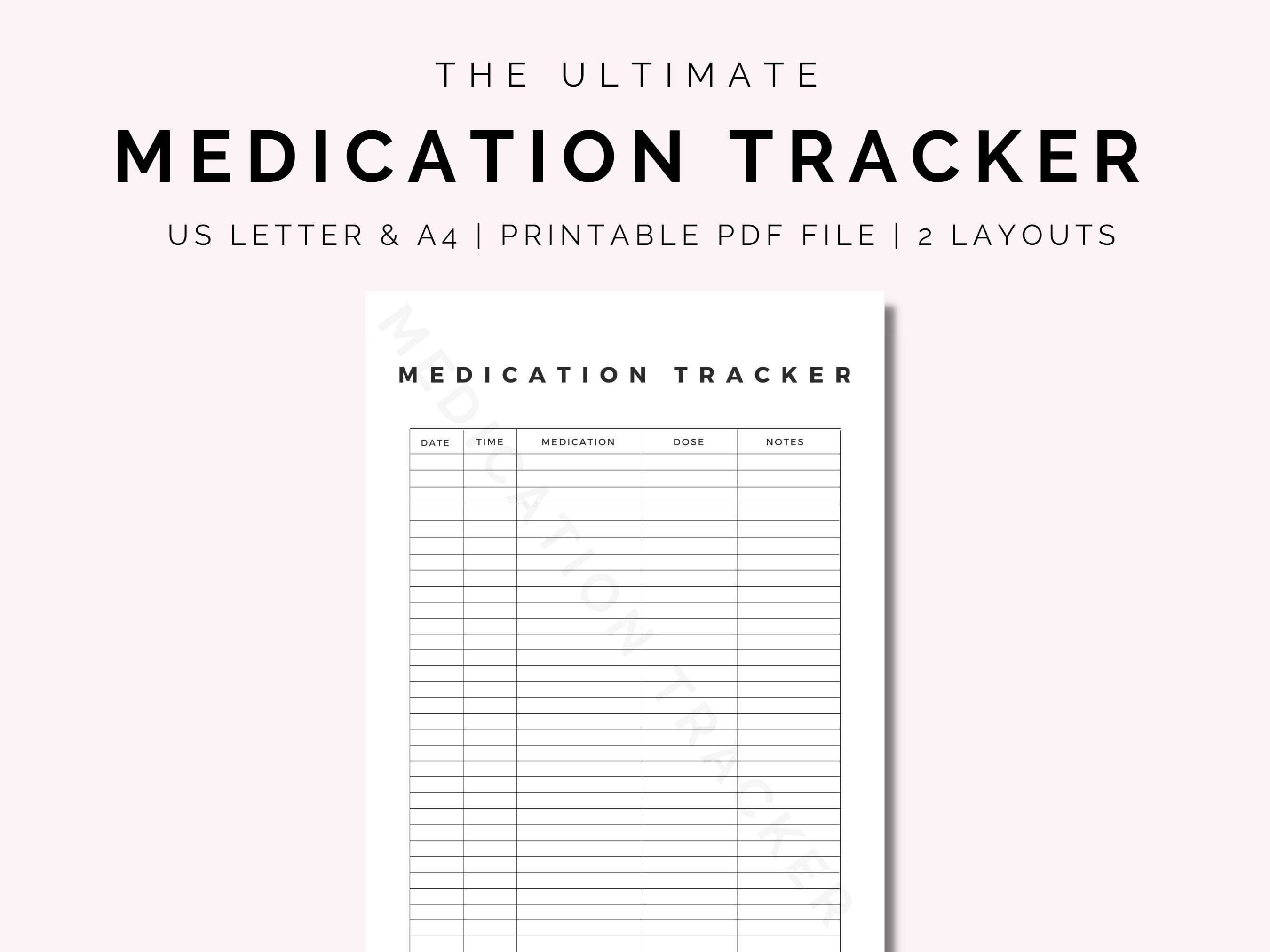 Printable Medication Tracker Monthly Medication Tracker Etsy