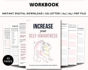 Self-Awareness Workbook: Emotional Intelligence, Self-Reflection (Digital Download)
