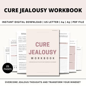 Libro de trabajo para curar los celos, indicaciones para procesar los celos, hojas de trabajo sobre competencia, confianza y ruptura, hojas de trabajo sobre terapia de pareja, PDF